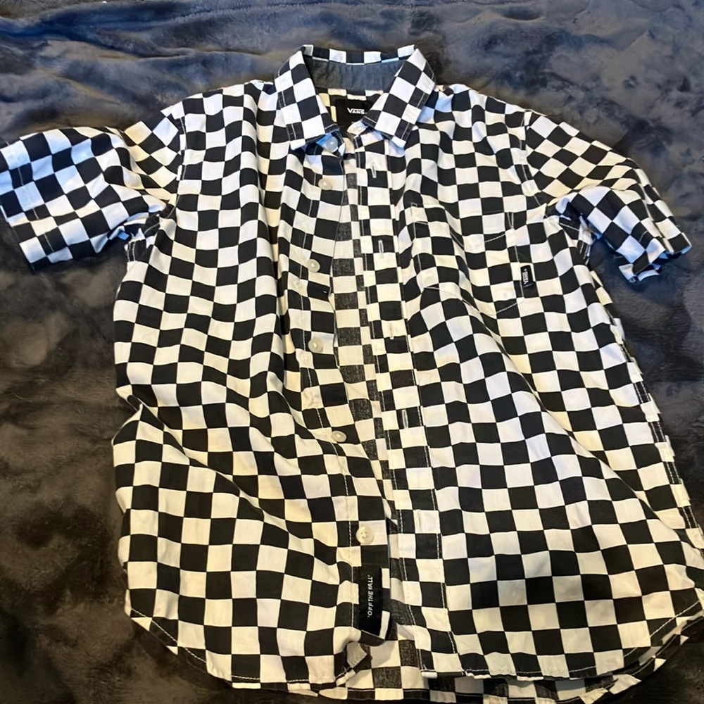 Vans Black and White Casual Button Down Shirt